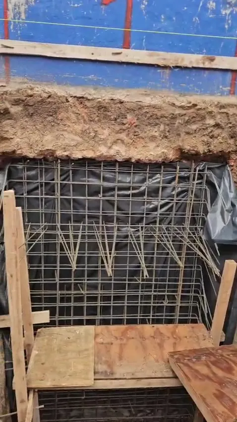 Armadura de hierro de una base de fundación