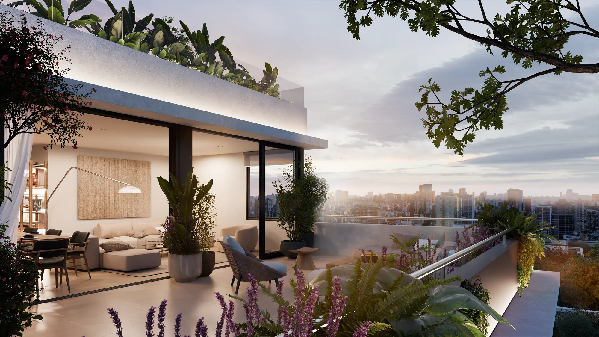 Render del balcón del 8° piso